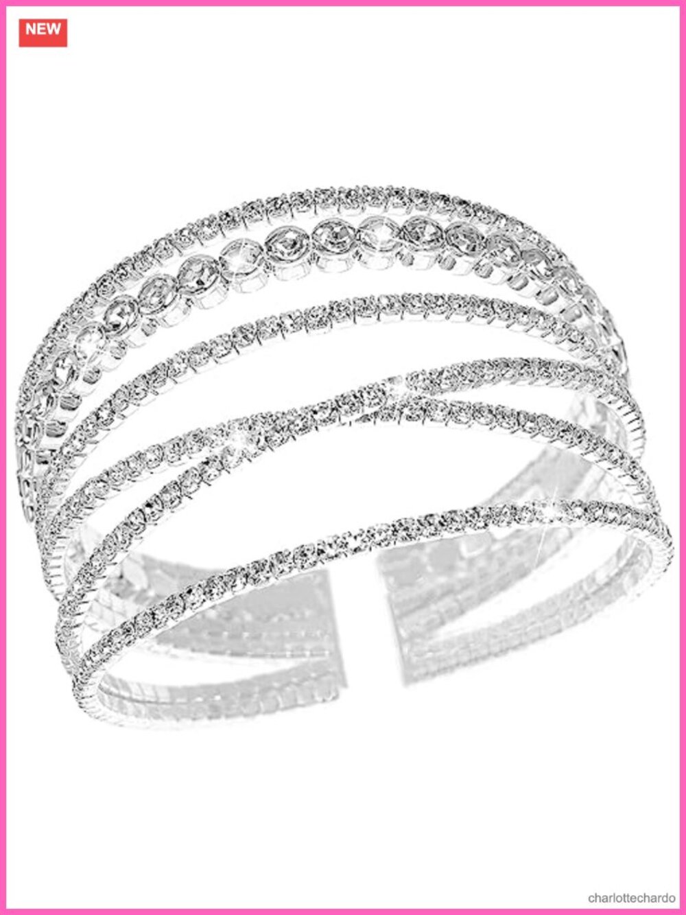 Bridal Rhinestone Cuff Bracelet Silver Alloy Jewelry Gift